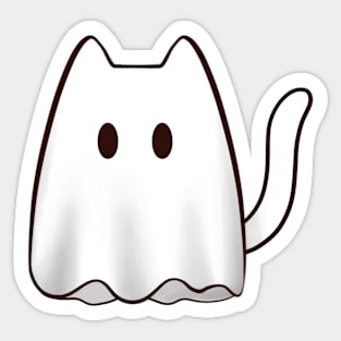 Cat Ghost Halloween Sticker